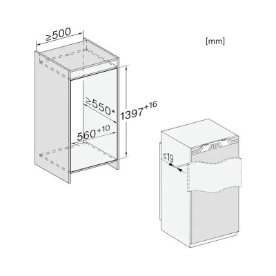 Frigorífico de una puerta Miele k 7438 d con congelador integrado h 139 cm
