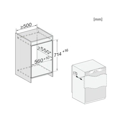 Congélateur encastrable Miele fns 7040 b h 72 cm