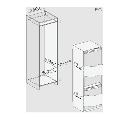 Miele KFN 7734 C Einbau-Kühlschrank mit Gefrierfach H 177 cm