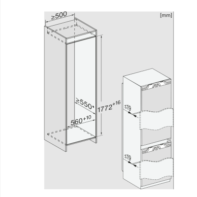 Frigorífico-congelador empotrado Miele kfn 7734 c h 177 cm