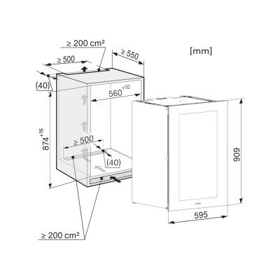 Miele kwt 6422 ig-1 cave à vin encastrable h 90 cm verre - noir