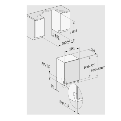 Miele g 7260 scvi Lave-vaisselle encastrable entièrement intégré