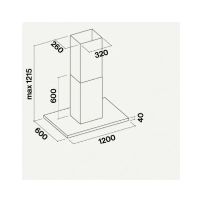 Okap wyspowy Falmec Lumen Design 120 cm ze stali nierdzewnej
