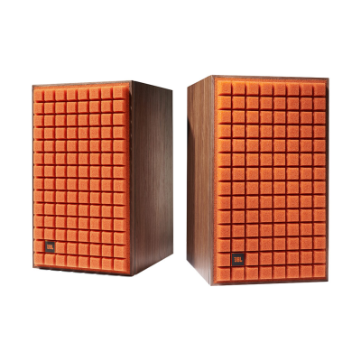 JBL L82 klassisches Paar Front-Standlautsprecher aus Holz – Orange