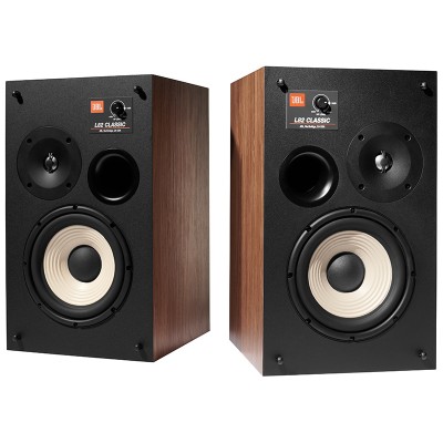 Jbl l100 Classic 75 pair of front speakers with wooden stand - black