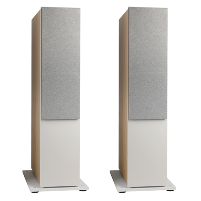 Jbl 280f Stage 2 par de altavoces frontales de 2,5 vías sobre suelo de madera - blanco