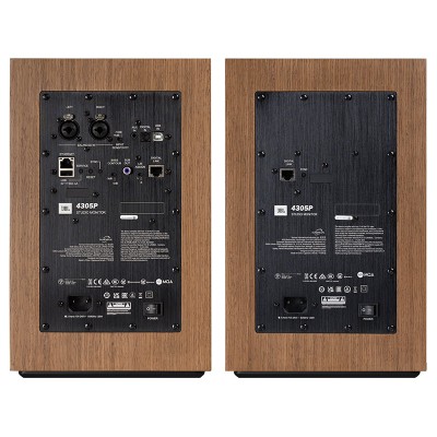 Monitor de estudio Jbl 4305p Altavoces Hi-Fi amplificados sobre soporte de madera - azul
