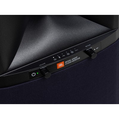 Monitor de estudio Jbl 4305p Altavoces Hi-Fi amplificados sobre soporte de madera - azul