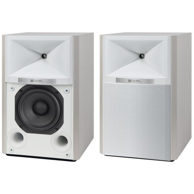 Monitor de estudio Jbl 4305p Altavoces Hi-Fi amplificados sobre soporte de madera - blanco