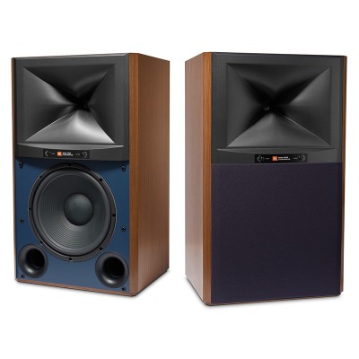 Jbl 4349 Studio Monitors pair of front floor speakers - wooden-blue stand