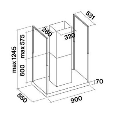 Falmec europa design hotte îlot 90 cm acier inoxydable ceui90.e1