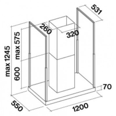 Falmec europa design cappa isola 120 cm acciaio inox ceui20.e1