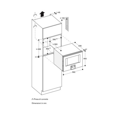 Gaggenau bm450110 eingebauter kombinierter Mikrowellenherd, Höhe 45 cm, Edelstahl