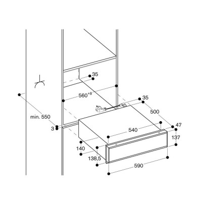 Gaggenau dv461110 built-in vacuum drawer stainless steel - glass