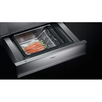 Gaggenau dv461110 integrierte vakuumschublade aus edelstahl und glas