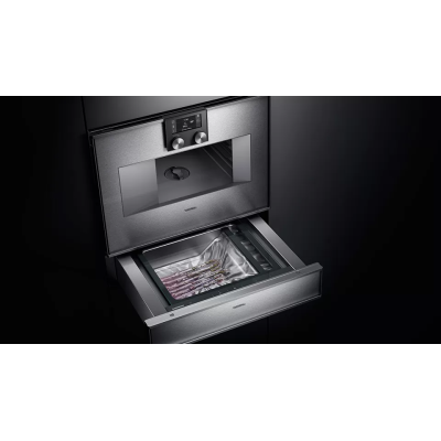 Gaggenau dv461110 integrierte vakuumschublade aus edelstahl und glas