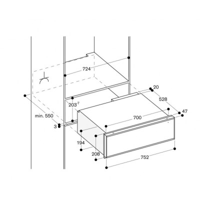 Gaggenau ws482110 cajón calentador incorporado 76 cm acero inoxidable - vidrio