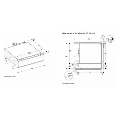 Gaggenau ws461112 cajón calentador h 14 cm acero inoxidable - vidrio