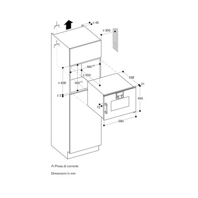 Gaggenau bmp250100 eingebauter kombinierter Mikrowellenherd, H 45 cm, Anthrazit