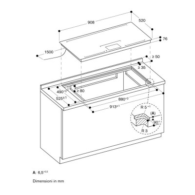 Gaggenau cx492101 induction hob 90 cm black glass