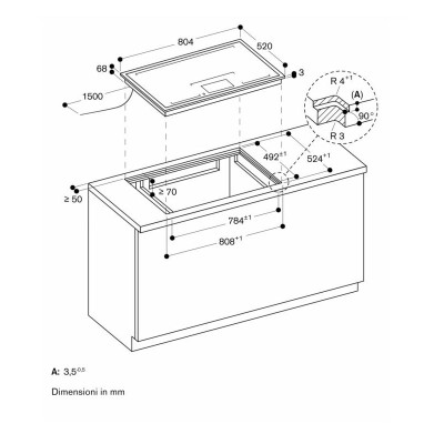 Gaggenau cx482111 80 cm Induktionskochfeld mit Edelstahlrahmen