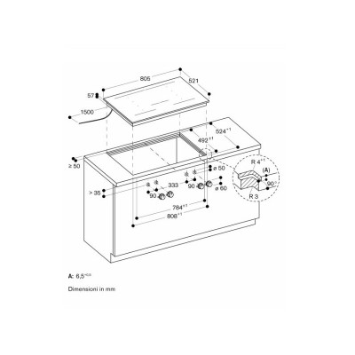 Gaggenau vi482105 induction hob 80 cm + knobs