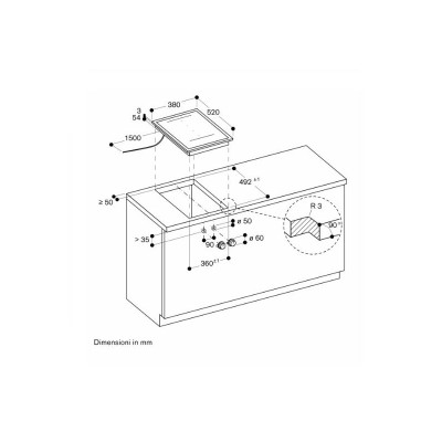 Gaggenau vi422115 Domino-Induktionskochfeld 38 cm mit Rahmen + Knöpfen