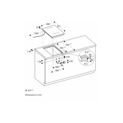 Gaggenau vi422105 placa de inducción dominó 38 cm + pomos