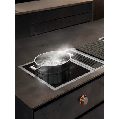 Gaggenau vi414115 Domino-Induktionskochfeld 38 cm mit Edelstahlrahmen + Knopf