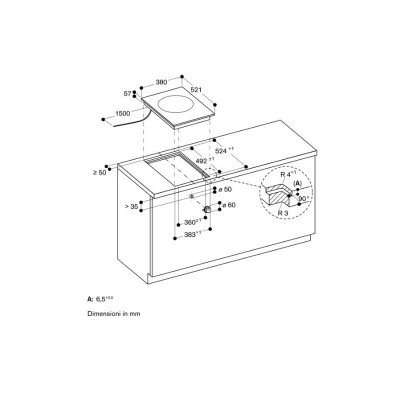 Gaggenau vi414105 piano induzione domino 38 cm con manopola