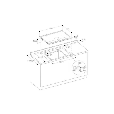 Gaggenau ci282112 Plaque à induction 80 cm avec cadre en acier inoxydable