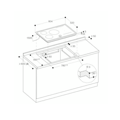 Gaggenau ci283113 80 cm induction hob with stainless steel frame