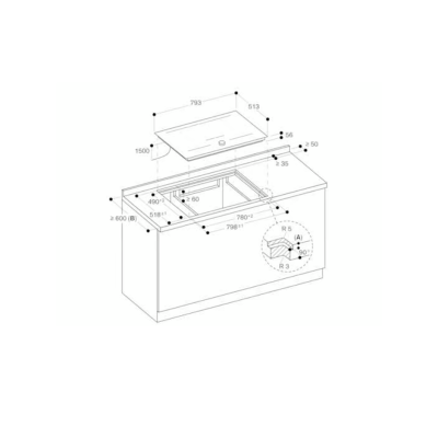 Gaggenau ci282102 Induktionskochfeld 80 cm, schwarzes Glas