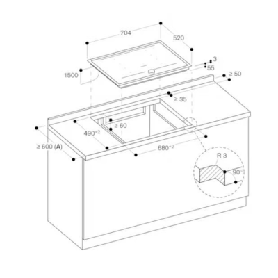 Gaggenau ci272113 70 cm Induktionskochfeld mit Edelstahlrahmen