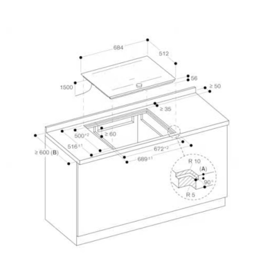 Gaggenau ci272103 70cm induction hob with black glass