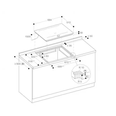Gaggenau ci272103 70 cm Induktionskochfeld mit schwarzem Glas