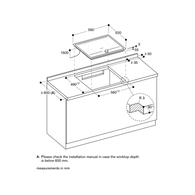 Gaggenau ci262115 Plaque à induction 60 cm avec cadre en acier inoxydable