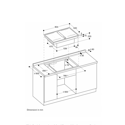 Gaggenau cv282111 induction hob with extractor hood 80 cm stainless steel frame