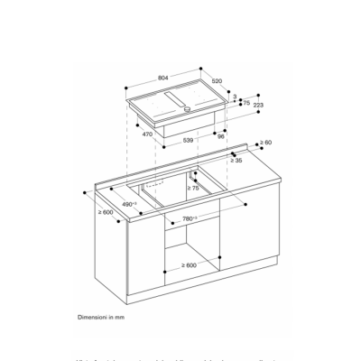 Gaggenau cv282111 piano induzione con cappa aspirante 80 cm cornice inox