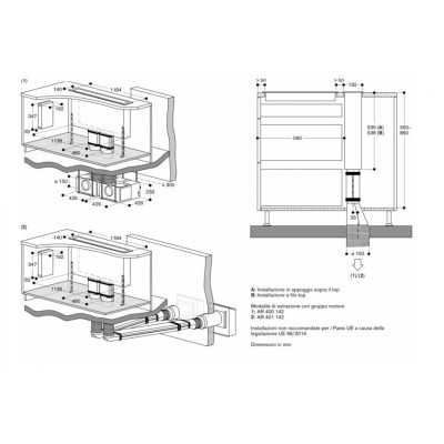 Gaggenau al400122 Downdraft-Kochfeldhaube 120 cm Edelstahl