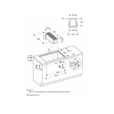 Gaggenau vl414115 15 cm stainless steel hob hood