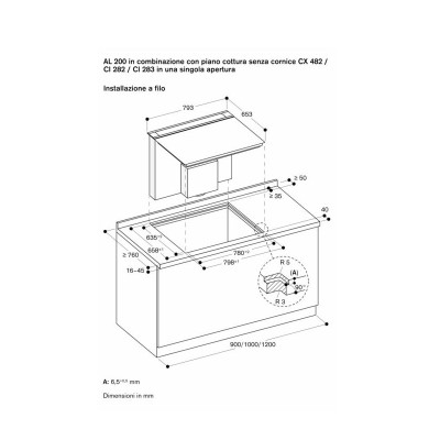 Gaggenau al200180 telescopic hob hood 80 cm