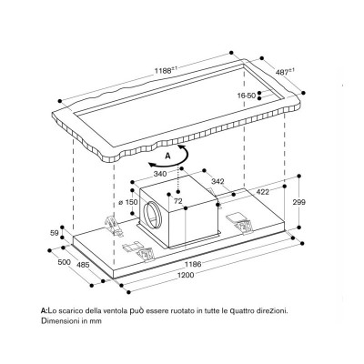 Gaggenau ac250121 campana empotrable de techo 120 cm bronce claro