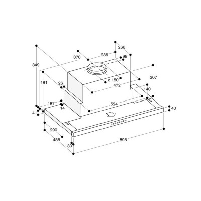 Gaggenau af210192 cappa incasso sottopensile 90 cm inox