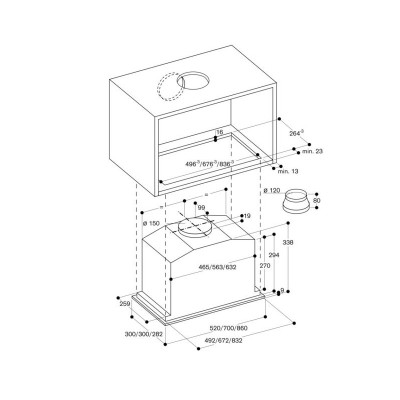 Gaggenau ac200191 cappa incasso sottopensile 86 cm inox