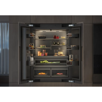 Gaggenau rvy497190 Lodówka do zabudowy z podwójnymi drzwiami 90 cm i zamrażarką