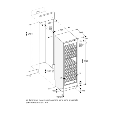 Gaggenau rw414365 vinoteca empotrada 45 cm h 212,5