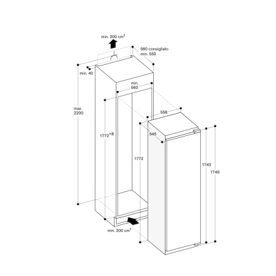 Gaggenau RF287370 Einbau-Gefrierschrank mit einer Tür, H 177 cm