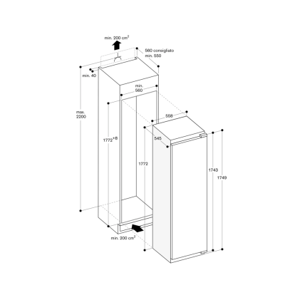 Gaggenau rf287370 zamrażarka jednodrzwiowa do zabudowy h 177 cm