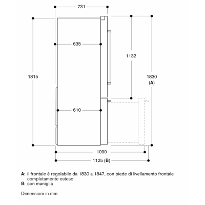 Gaggenau ry295350 freistehender Kühlschrank mit Gefrierfach 90 cm, schwarzer Stahl